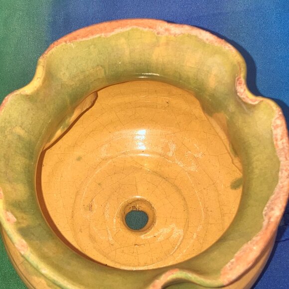 Vintage M L Owen’s Succulent Planters Set of 2 Terracotta Drip Glaze 1980’s - Picture 5 of 10